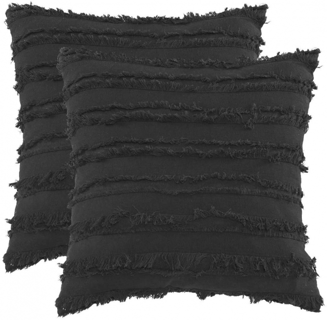 Black Mini Fringe Pillow
