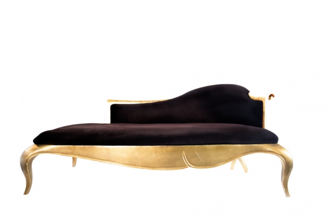 Black and Gold Chaise