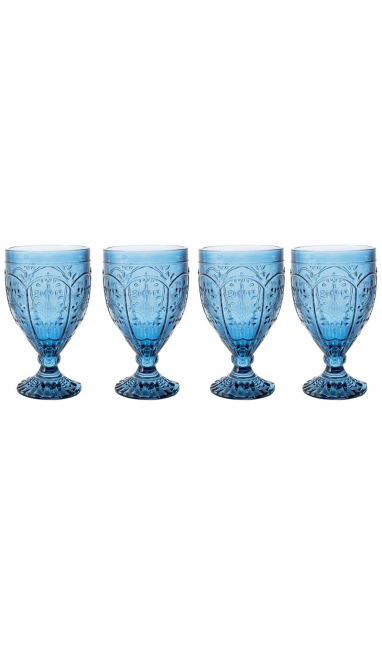 Blue Vintage Water Goblet