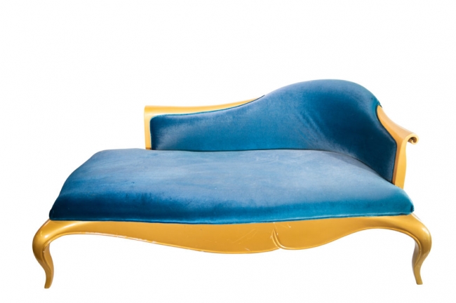 Blue and Gold Chaise