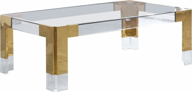 Clear and Gold Coffee Table