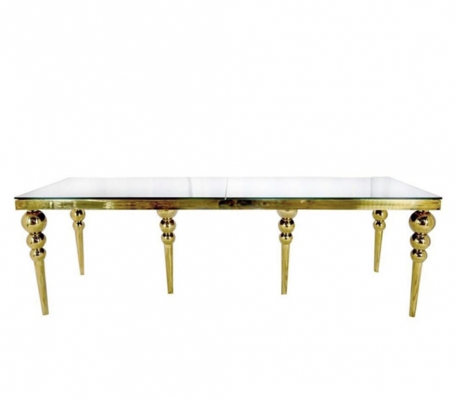 Gold Mirrored Top Estate Table