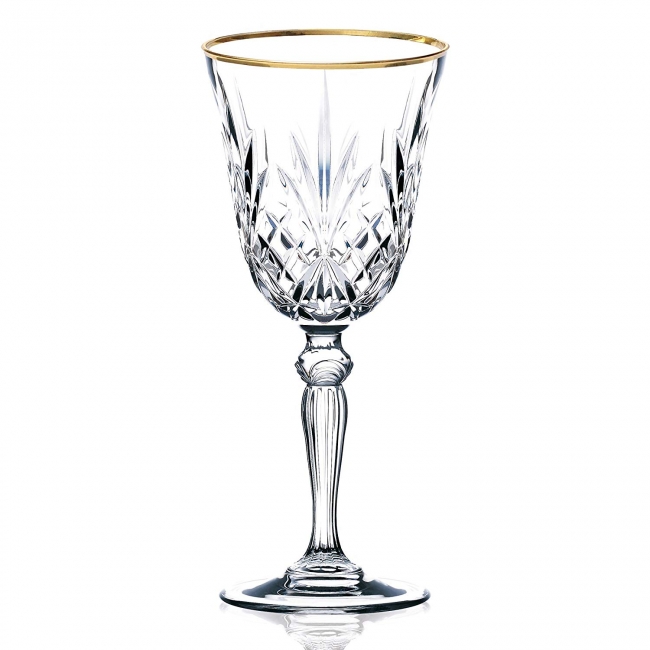 Gold Rim Crystal Wine Glass 6.oz