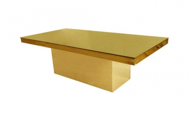 Gold Top with Gold Base Table