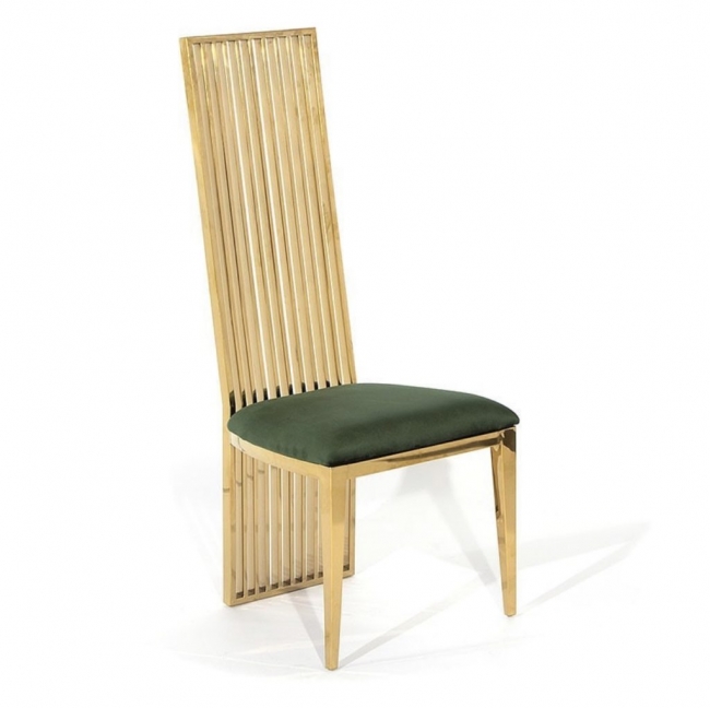 Gold and Green Long Elegance Chair