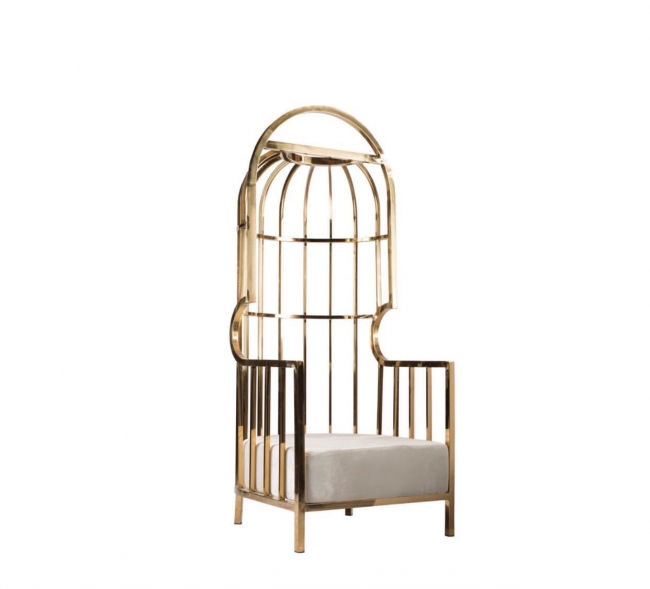 Gold and White Birdcage Throne