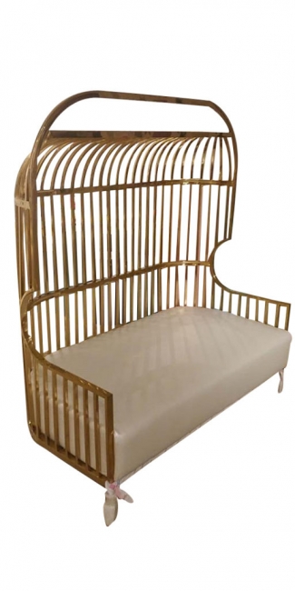 Gold and White Cage Sofa
