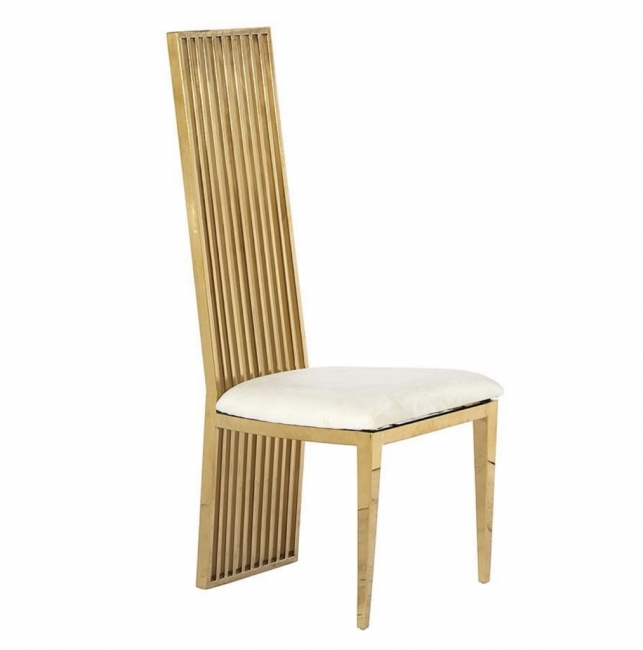 Gold and White Long Elegance Chair