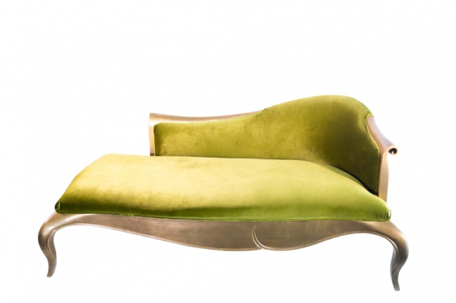 Green and Gold Chaise