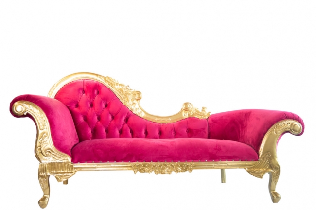 Hot Pink and Gold Chaise