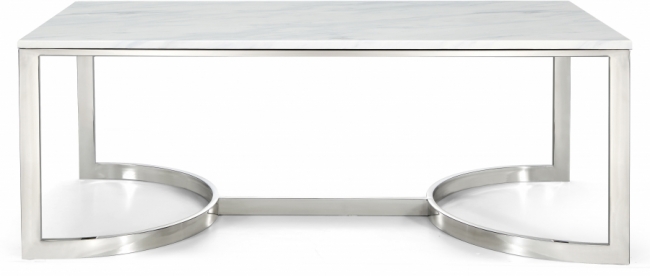 Marble Rectangle Coffee Table – Silver