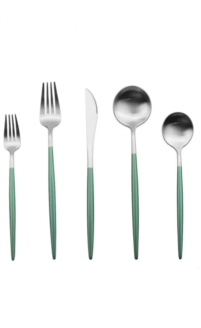 Mint and Silver Flatware