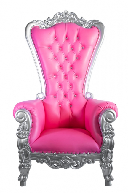 Pink and Silver Throne Chair
