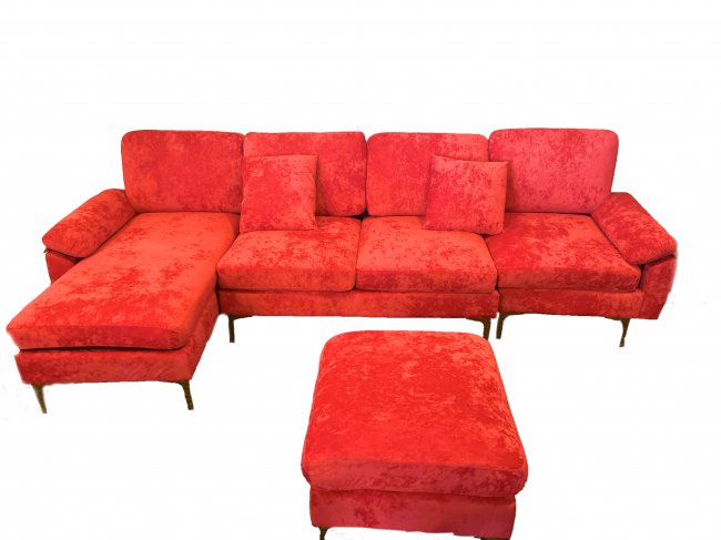 Red Velvet Lounge Sofa
