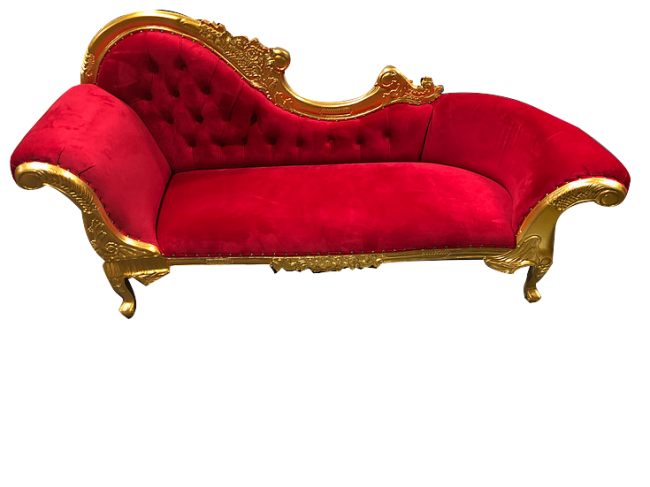 Red and Gold Chaise