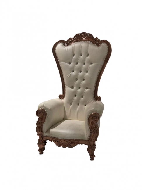 Rose Gold and White Throne Chair