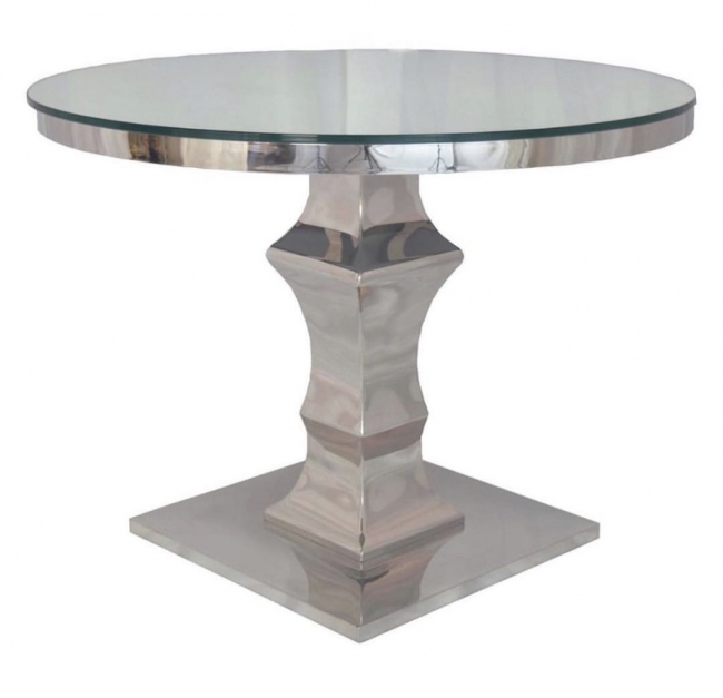 Silver Marble Column Cake Table