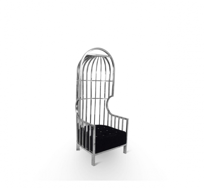 Silver and Black Birdcage Throne