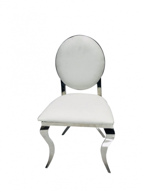 Silver and White Tiffany Chair