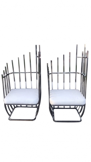 Spiked Side Chairs – Silver