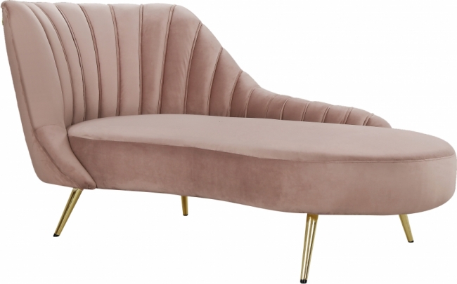 Tufted Velvet Chaise Lounge – Blush