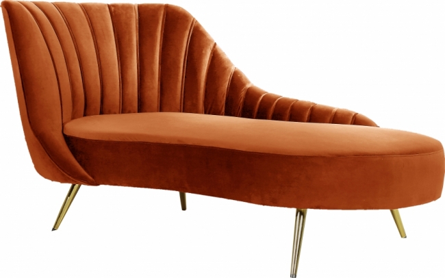 Tufted Velvet Chaise Lounge – Cognac