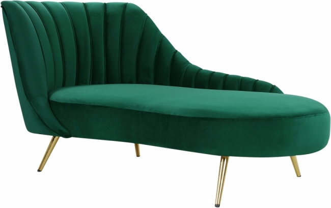 Tufted Velvet Chaise Lounge – Emerald