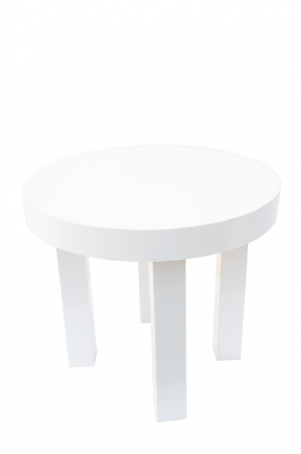 White Round Cake Table with Block Legs