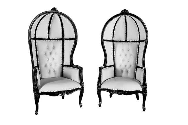 White and Black Dome Chair