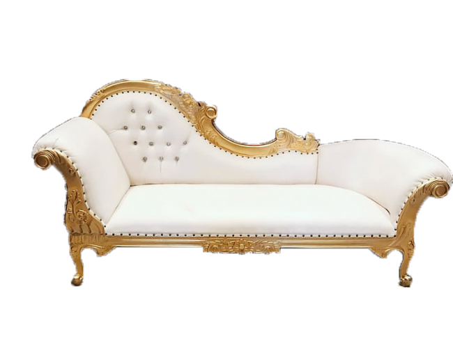 White and Gold Chaise