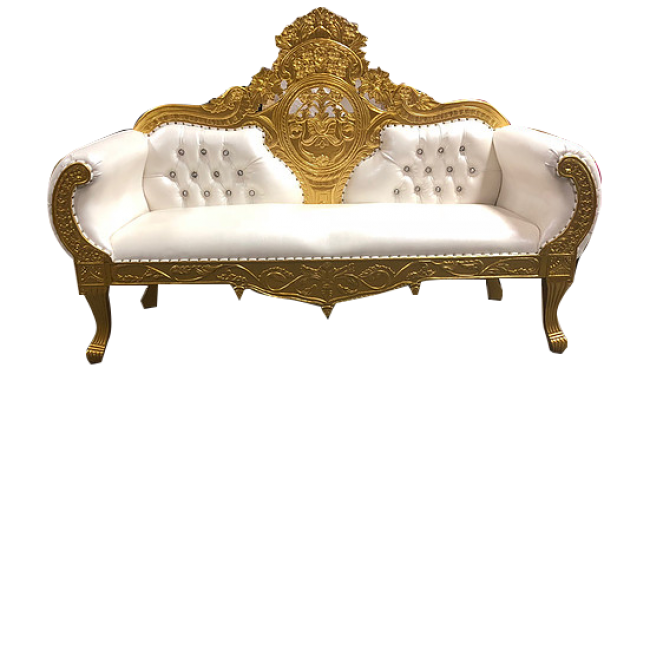 White and Gold Empress Chaise