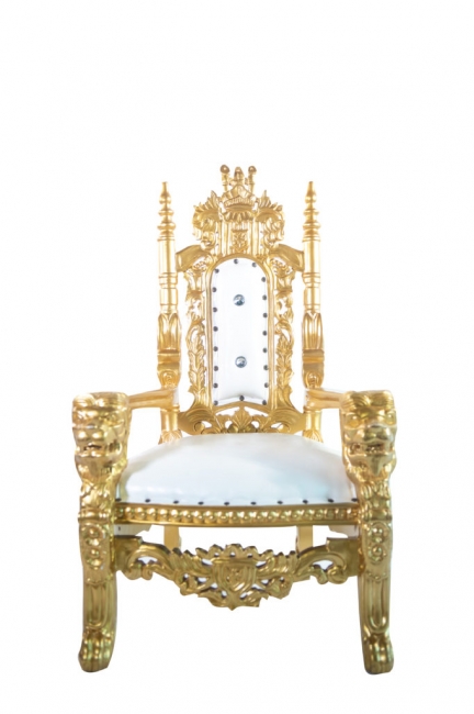 White and Gold Lion Head Throne Kids
