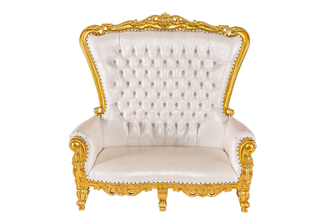 White and Gold Loveseat Throne