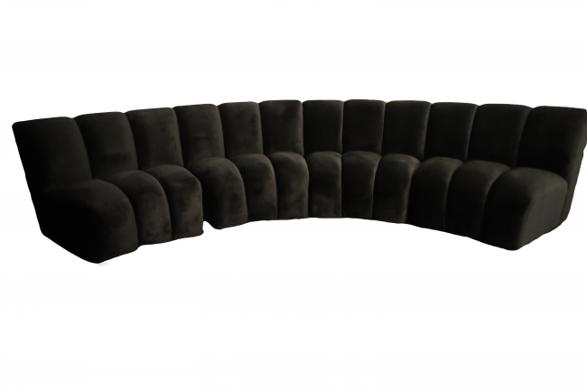 Black Tufted Curve Sofa